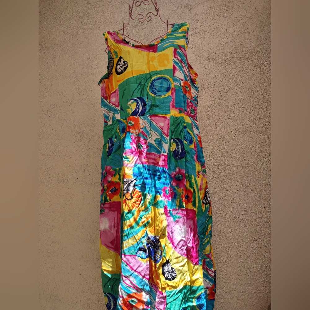 Summer Sun Dress Abstract Floral Casual Fashion Apparel Everyday Lounging Beach